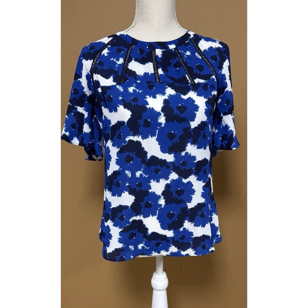 Banana Republic Ruffle Sleeve Keyhole Back Woman’s Top Small